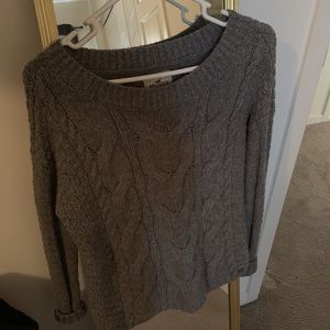 Grey hollister knit sweater